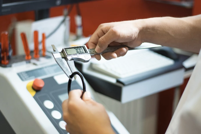 a person using a calculator on a machine